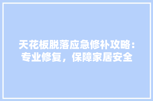 天花板脱落应急修补攻略：专业修复，保障家居安全