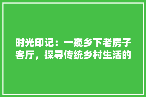 时光印记：一窥乡下老房子客厅，探寻传统乡村生活的韵味