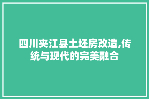 四川夹江县土坯房改造,传统与现代的完美融合