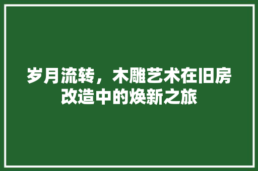 岁月流转，木雕艺术在旧房改造中的焕新之旅 知识问答