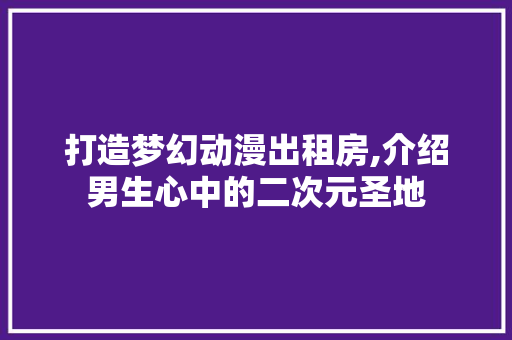 打造梦幻动漫出租房,介绍男生心中的二次元圣地