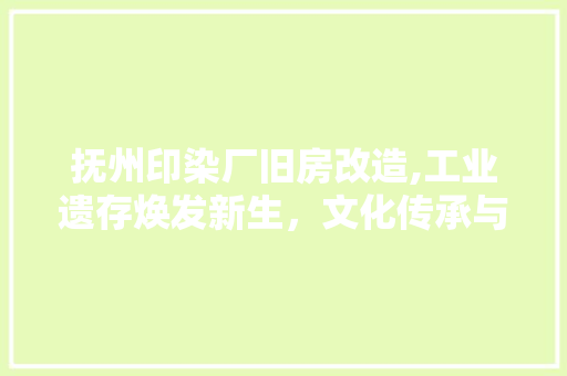 抚州印染厂旧房改造,工业遗存焕发新生，文化传承与创新并行