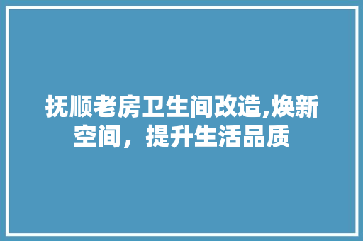 抚顺老房卫生间改造,焕新空间，提升生活品质