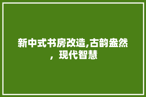 新中式书房改造,古韵盎然，现代智慧