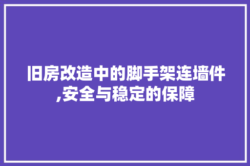旧房改造中的脚手架连墙件,安全与稳定的保障
