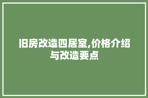 旧房改造四居室,价格介绍与改造要点