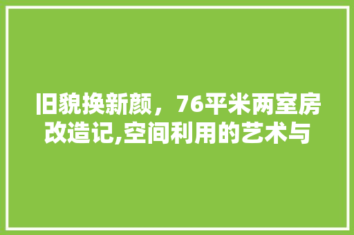 旧貌换新颜，76平米两室房改造记,空间利用的艺术与智慧