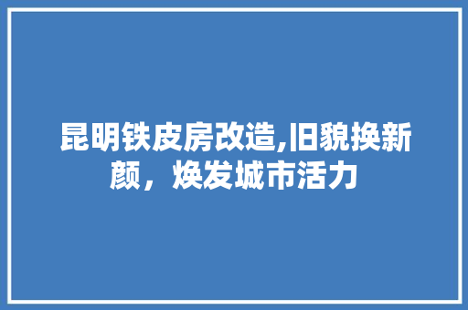 昆明铁皮房改造,旧貌换新颜，焕发城市活力
