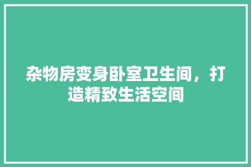 杂物房变身卧室卫生间，打造精致生活空间 施工管理
