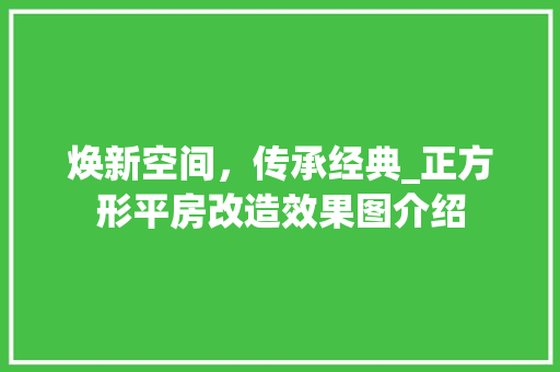焕新空间，传承经典_正方形平房改造效果图介绍