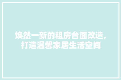 焕然一新的租房台面改造,打造温馨家居生活空间