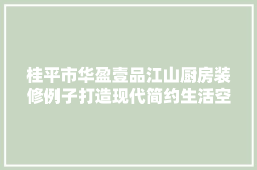 桂平市华盈壹品江山厨房装修例子打造现代简约生活空间