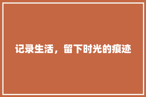 记录生活，留下时光的痕迹
