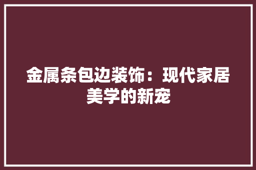 金属条包边装饰：现代家居美学的新宠