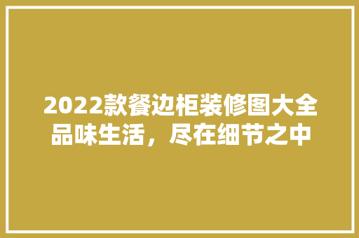 2022款餐边柜装修图大全品味生活，尽在细节之中 常用设备