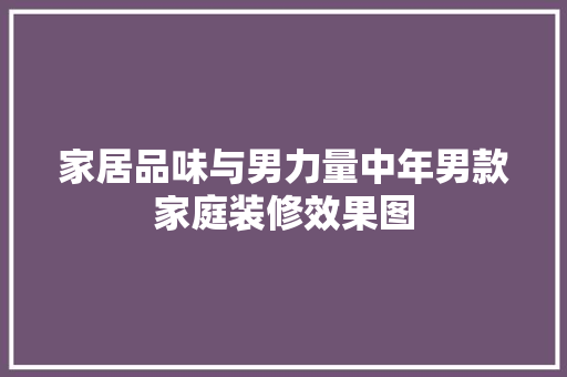 家居品味与男力量中年男款家庭装修效果图