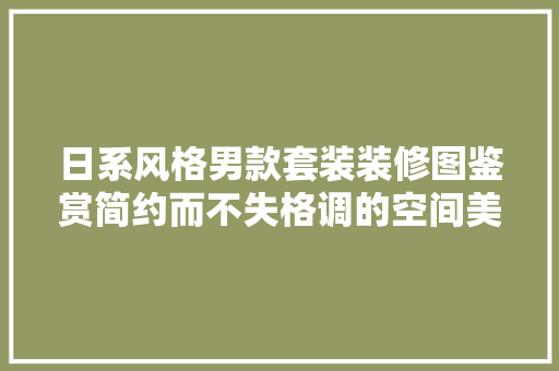日系风格男款套装装修图鉴赏简约而不失格调的空间美学