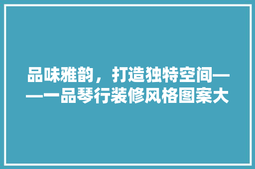 品味雅韵，打造独特空间——一品琴行装修风格图案大全