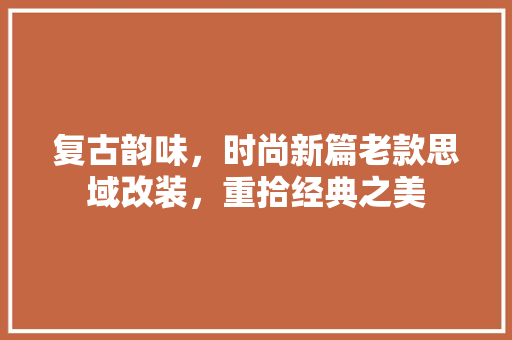 复古韵味，时尚新篇老款思域改装，重拾经典之美