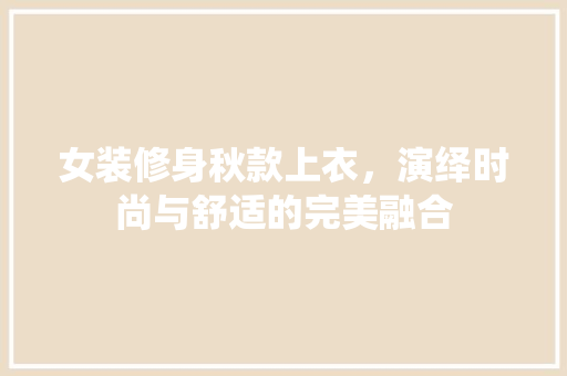 女装修身秋款上衣，演绎时尚与舒适的完美融合