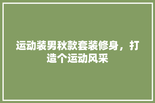 运动装男秋款套装修身，打造个运动风采