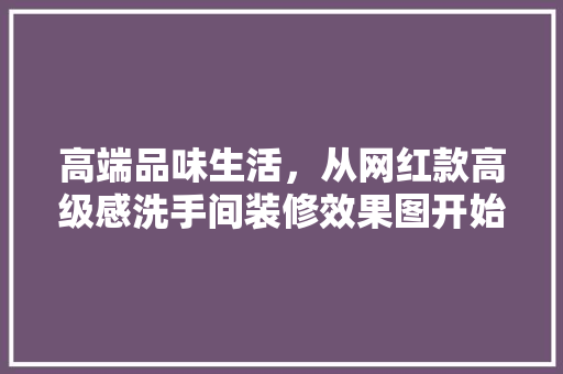 高端品味生活，从网红款高级感洗手间装修效果图开始