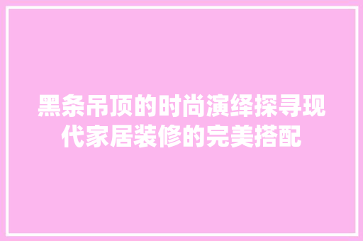 黑条吊顶的时尚演绎探寻现代家居装修的完美搭配