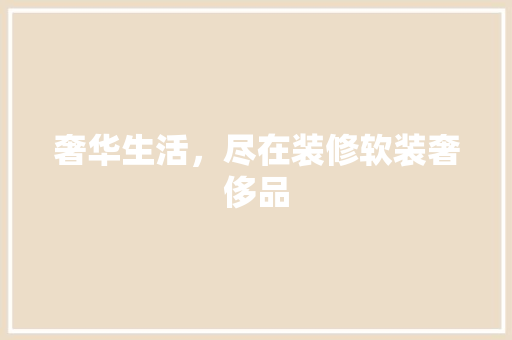 奢华生活，尽在装修软装奢侈品