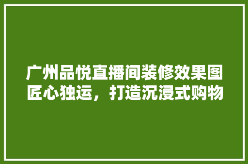 广州品悦直播间装修效果图匠心独运，打造沉浸式购物体验