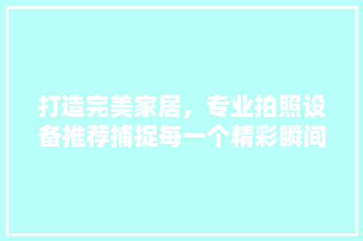 打造完美家居，专业拍照设备推荐捕捉每一个精彩瞬间