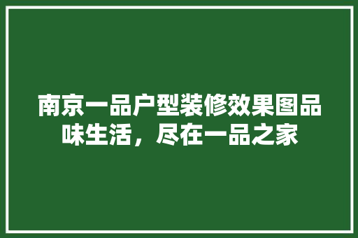 南京一品户型装修效果图品味生活，尽在一品之家