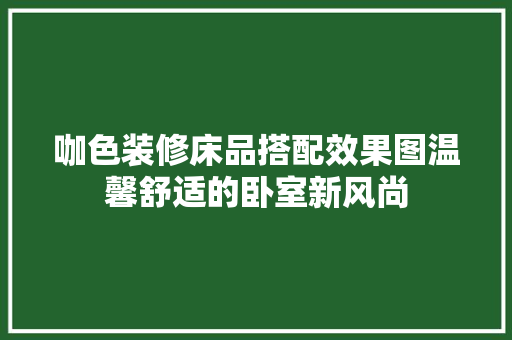 咖色装修床品搭配效果图温馨舒适的卧室新风尚