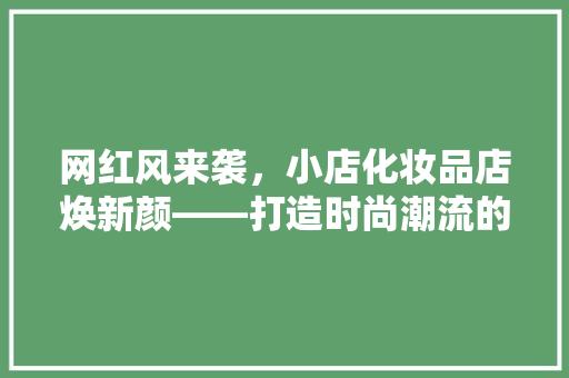 网红风来袭，小店化妆品店焕新颜——打造时尚潮流的购物天堂