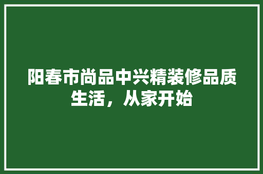 阳春市尚品中兴精装修品质生活，从家开始