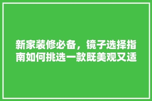 新家装修必备，镜子选择指南如何挑选一款既美观又适用的镜子