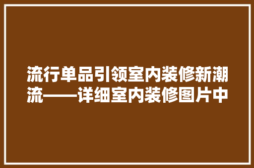 流行单品引领室内装修新潮流——详细室内装修图片中的时尚元素