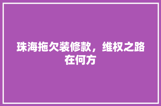 珠海拖欠装修款，维权之路在何方