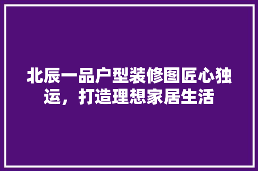 北辰一品户型装修图匠心独运，打造理想家居生活