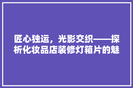 匠心独运，光影交织——探析化妆品店装修灯箱片的魅力与艺术