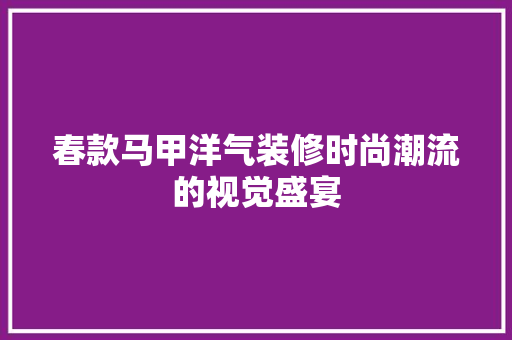 春款马甲洋气装修时尚潮流的视觉盛宴