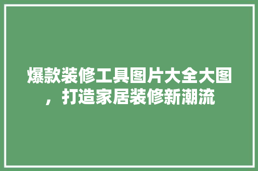爆款装修工具图片大全大图，打造家居装修新潮流