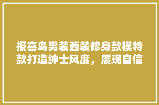 报喜鸟男装西装修身款模特款打造绅士风度，展现自信魅力