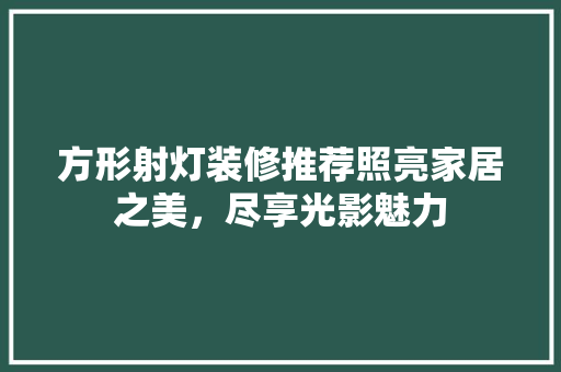 方形射灯装修推荐照亮家居之美，尽享光影魅力