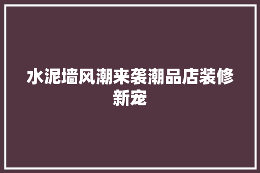 水泥墙风潮来袭潮品店装修新宠