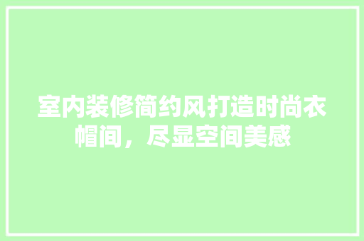 室内装修简约风打造时尚衣帽间，尽显空间美感