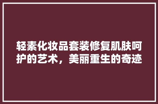 轻素化妆品套装修复肌肤呵护的艺术，美丽重生的奇迹