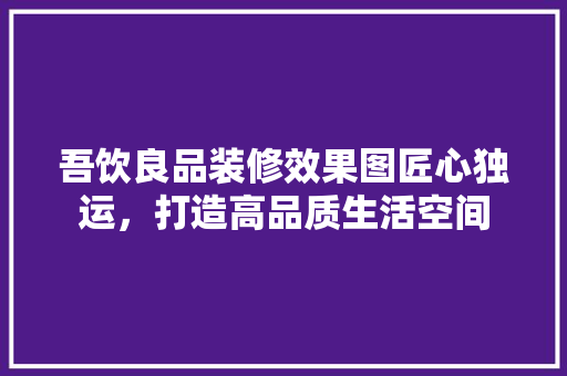 吾饮良品装修效果图匠心独运，打造高品质生活空间