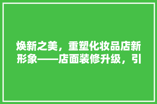 焕新之美，重塑化妆品店新形象——店面装修升级，引领行业潮流