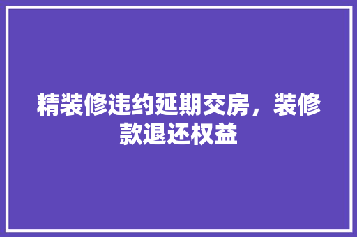 精装修违约延期交房，装修款退还权益