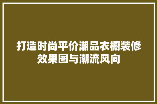 打造时尚平价潮品衣橱装修效果图与潮流风向